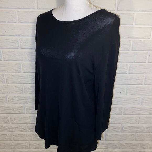 Vince Essential Long Sleeve Jersey Crewneck Lightweight Top - Picture 3 of 10